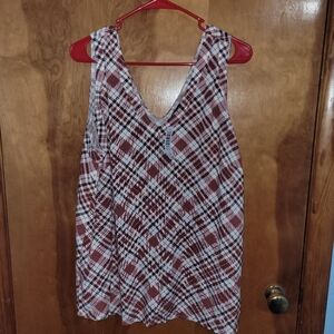 Torrid Red and White Plaid Tank Top